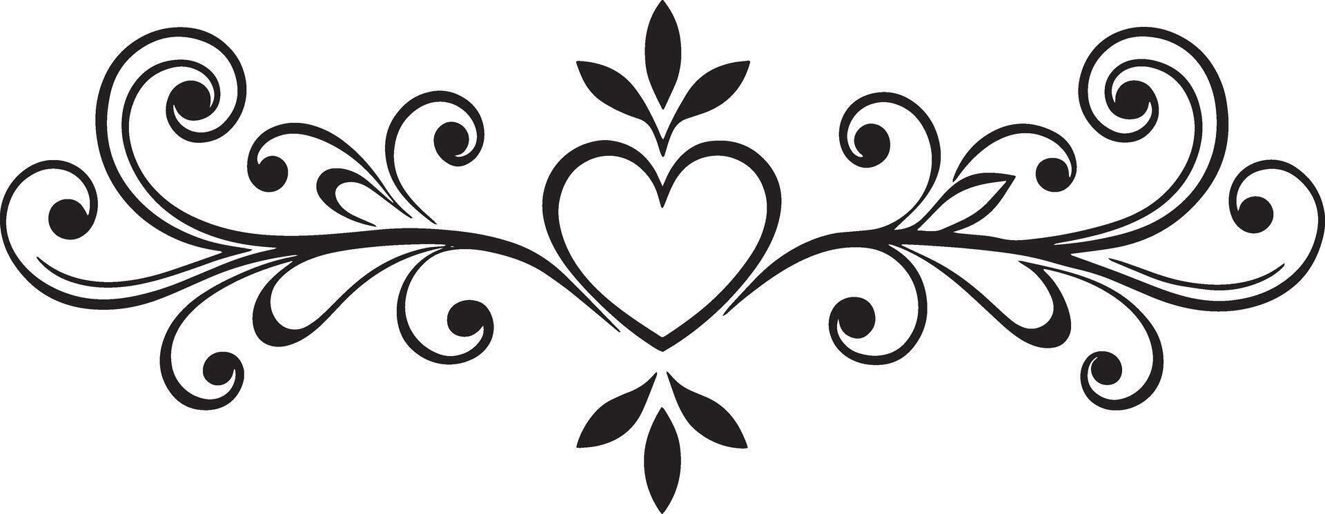 abstract floral ornament illustration black and white vector