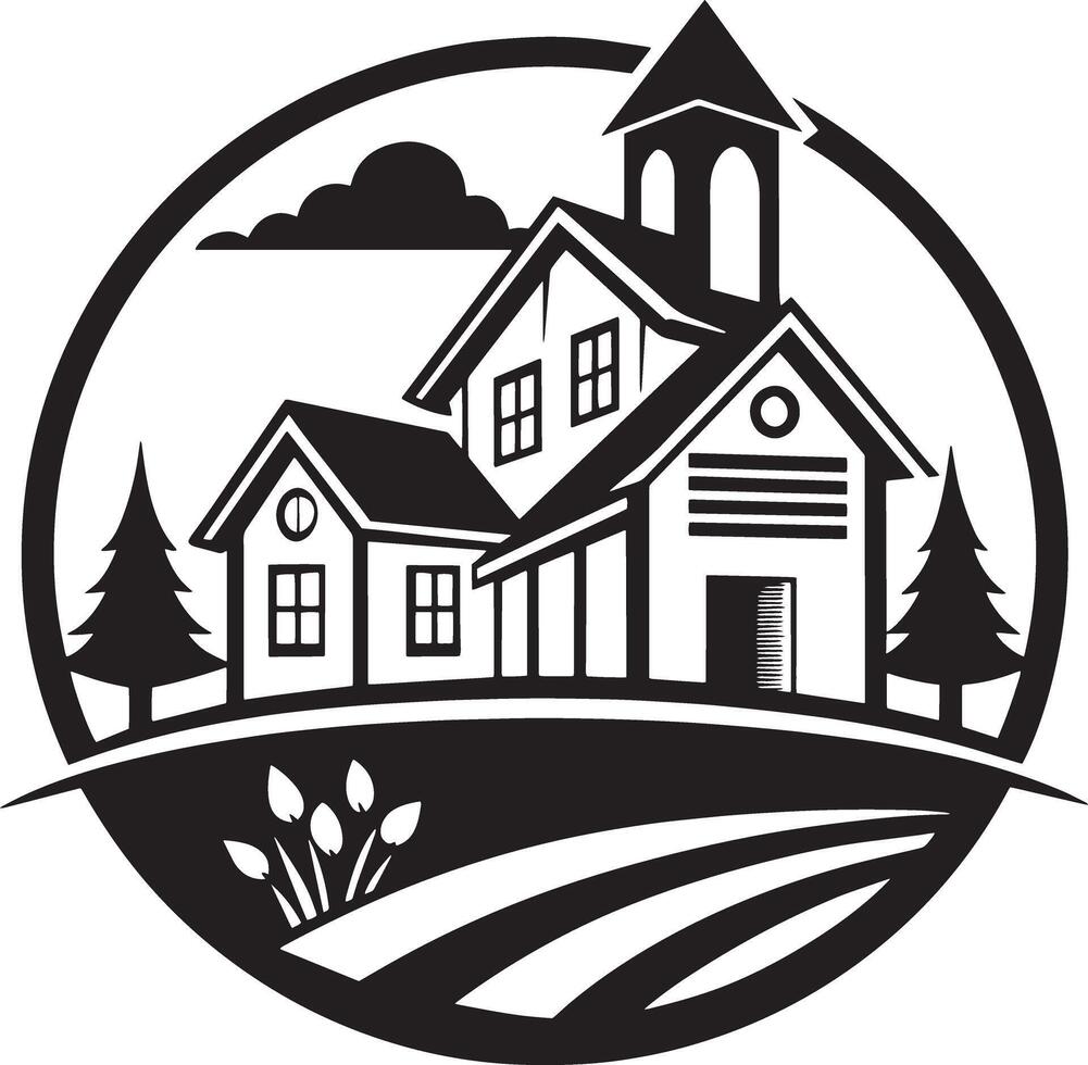 environment logo design illustration black and white vector