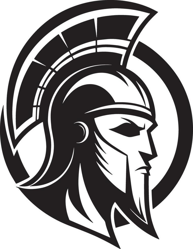 Viking Warrior logo design illustration black and white vector