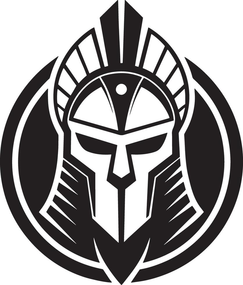 Viking Warrior logo design illustration black and white vector