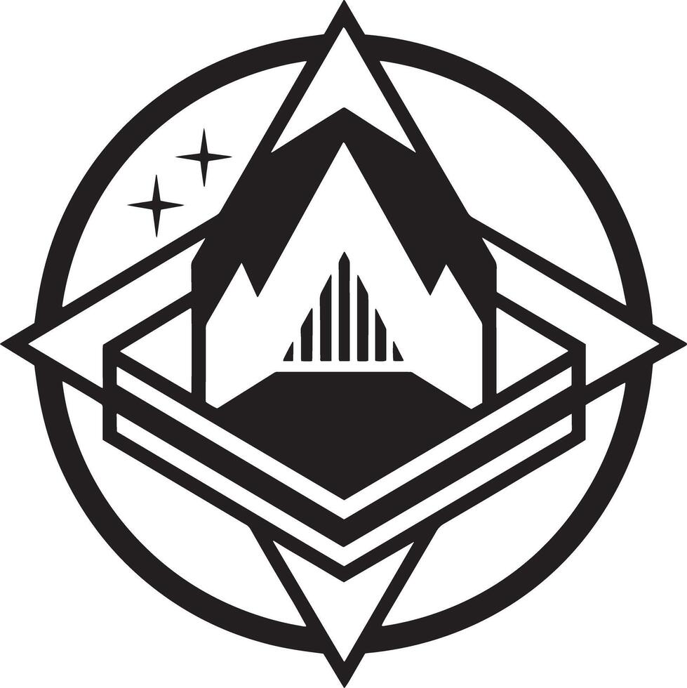 abstract minimal logo and icon illustration black and white vector
