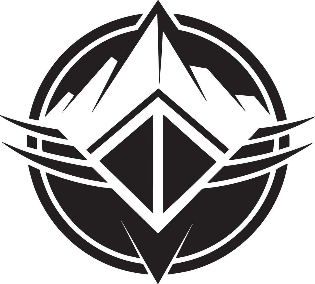abstract minimal logo and icon illustration black and white vector