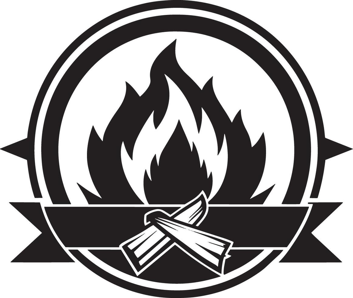 minimal and mordern fire logo black and white illustration vector