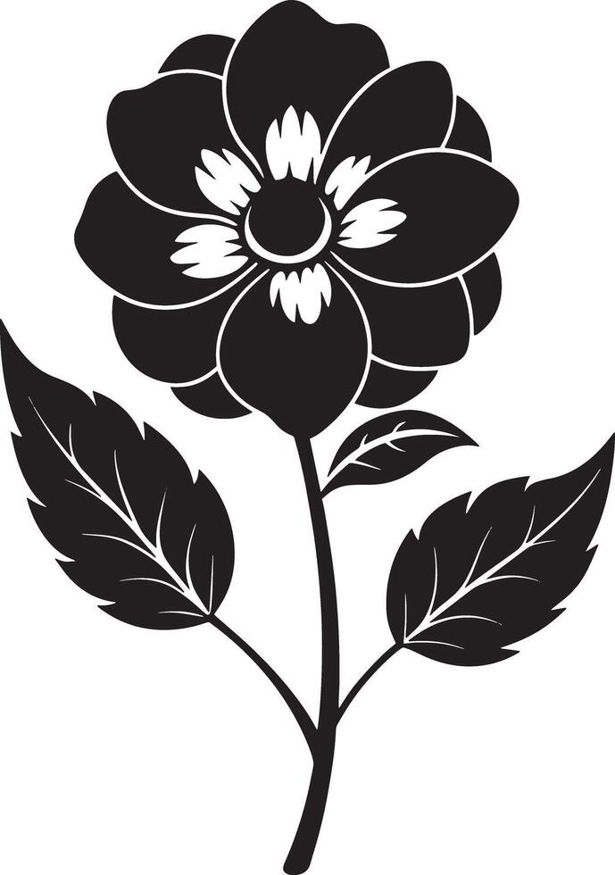 black and white flowers silhouette design illustration vector