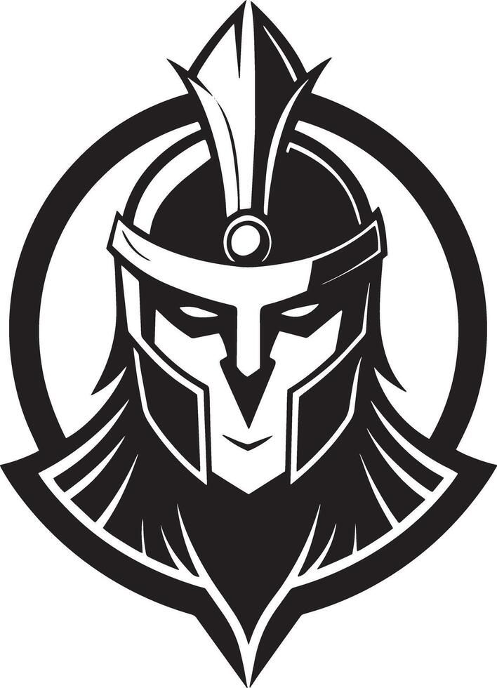 Viking Warrior logo design illustration black and white vector