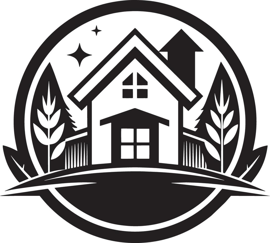 minimal and mordern house logo black and white illustration vector