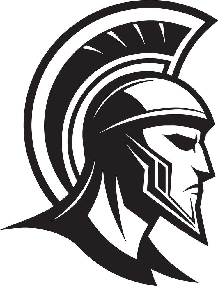 Viking Warrior logo design illustration black and white vector