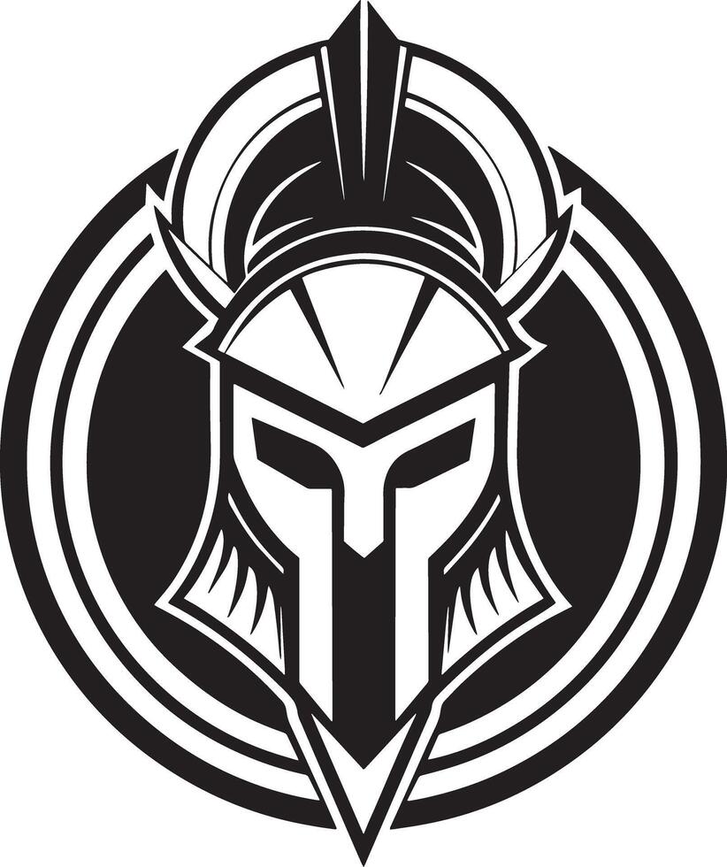 Viking Warrior logo design illustration black and white vector