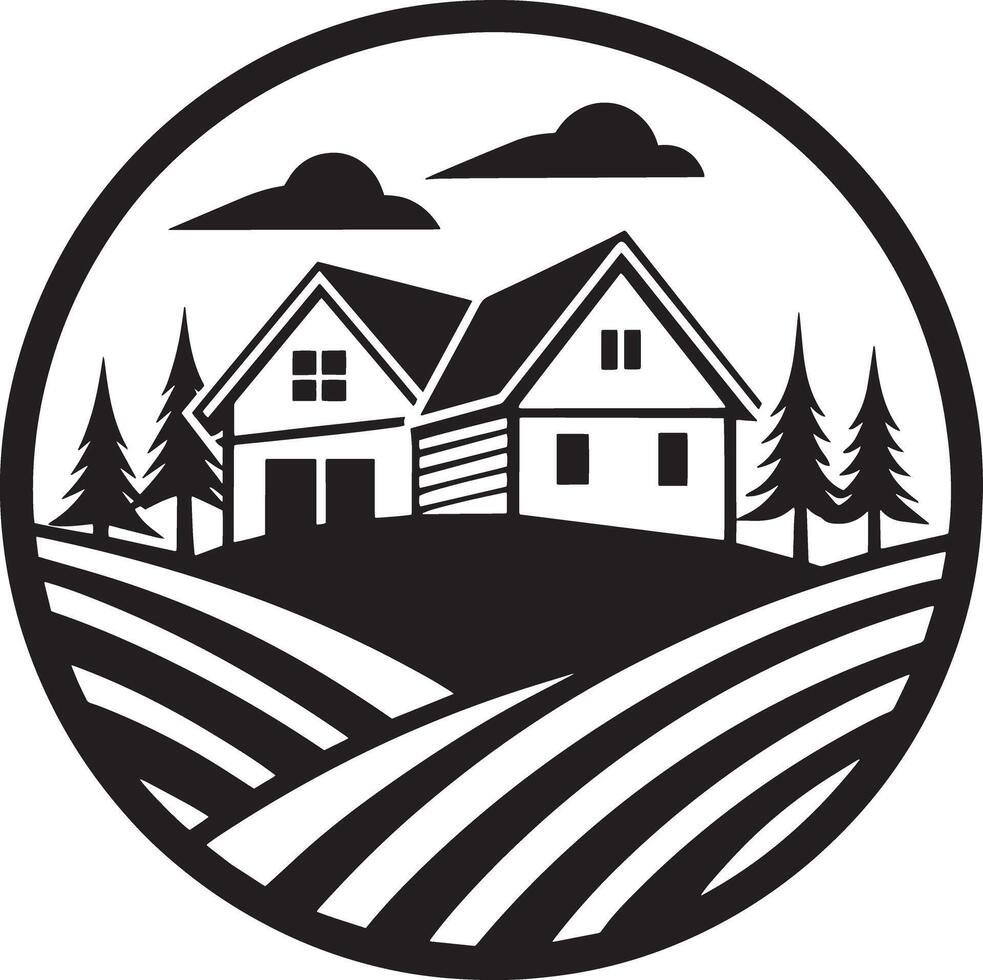 environment logo design illustration black and white vector