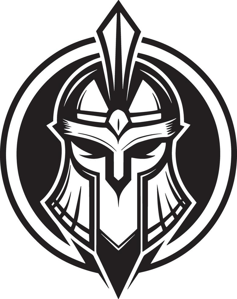 spartan logo design illustration black and white vector