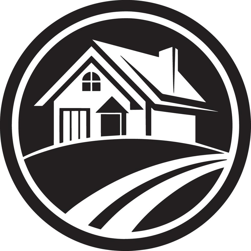 minimal and mordern house logo black and white illustration vector