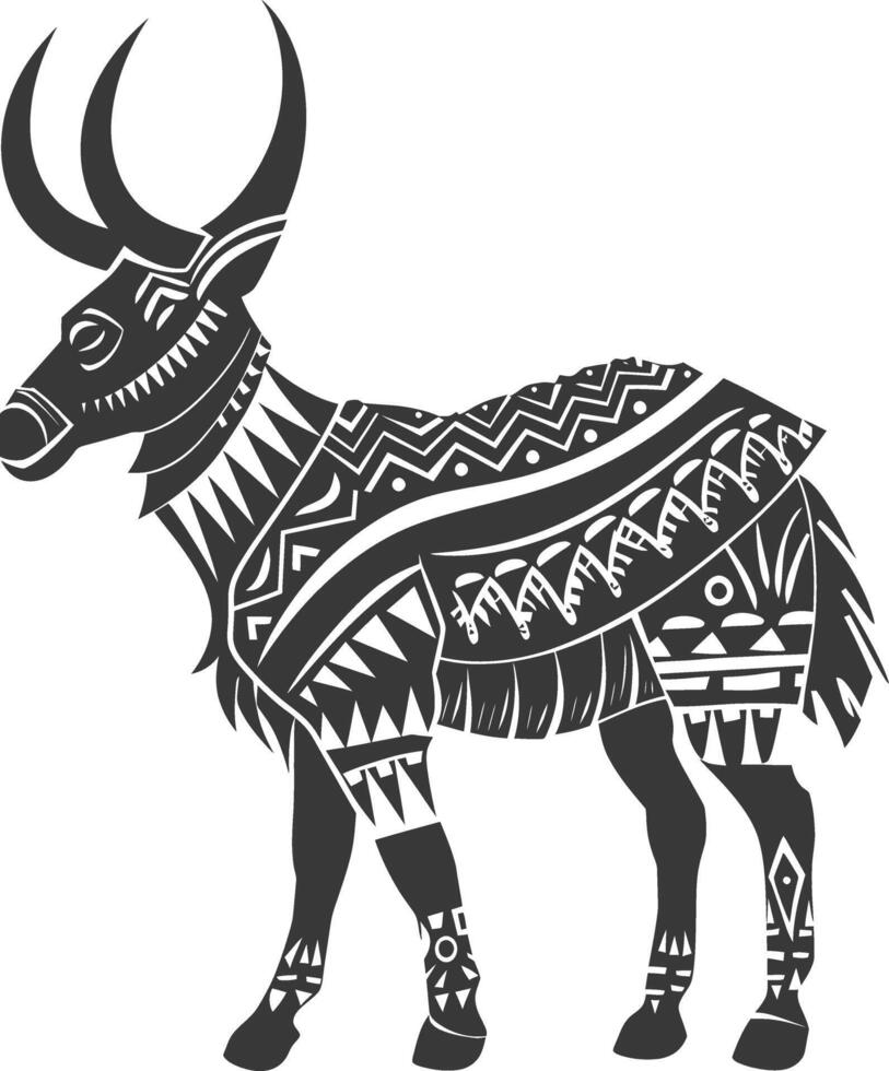 silhouette tribal animal using Aztecs style black color only vector