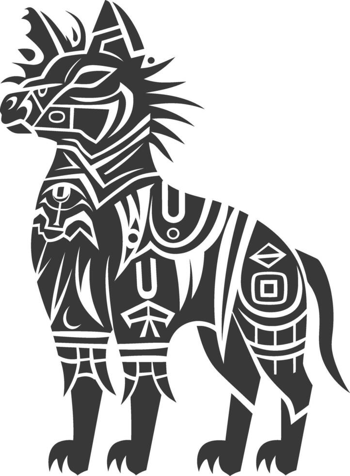 silhouette tribal animal using Aztecs style black color only vector