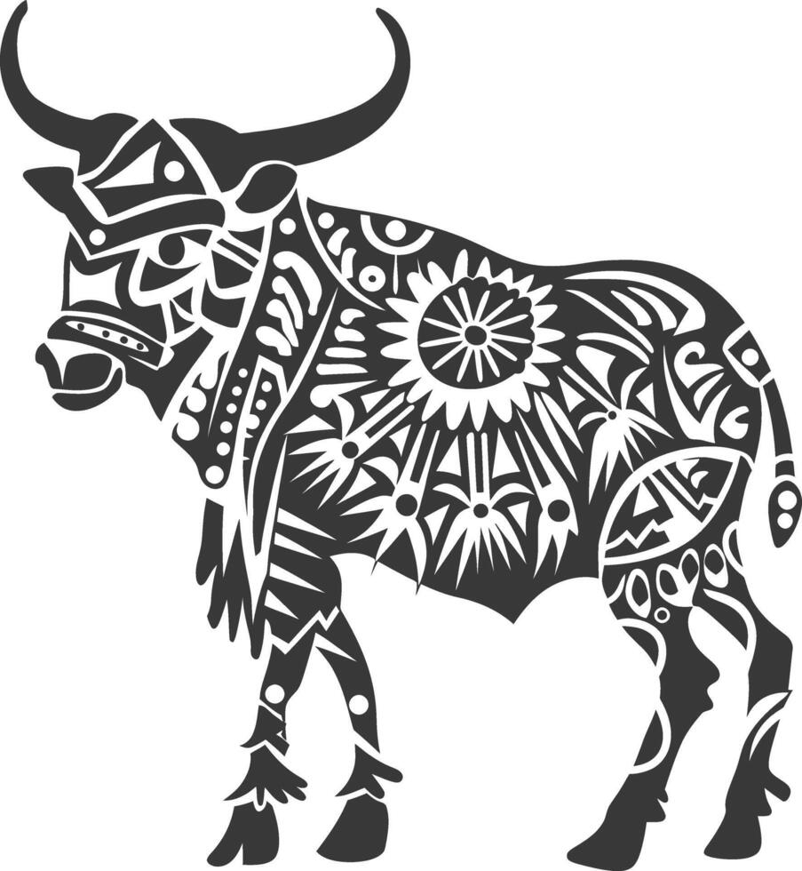 silhouette tribal animal using Aztecs style black color only vector