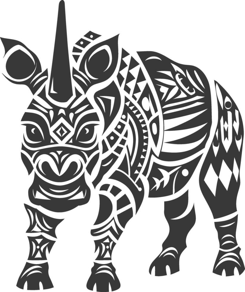 silhouette tribal animal using Aztecs style black color only vector