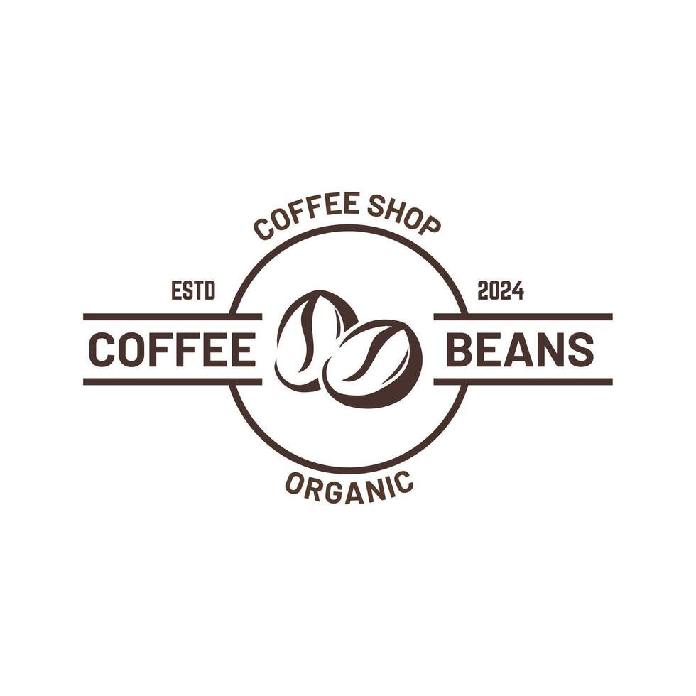 Coffee beans or coffee shop logo design template vector