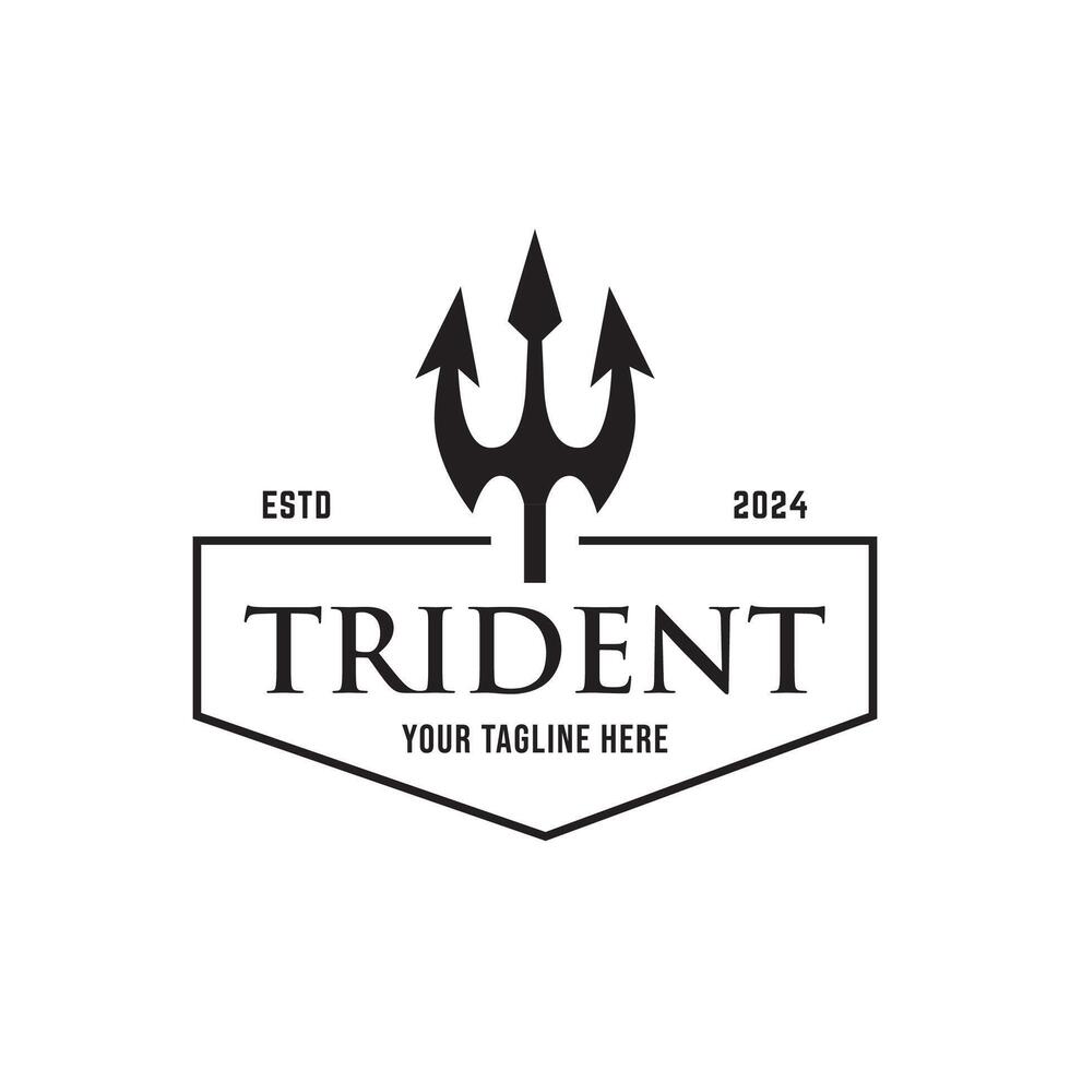Trident logo design concept isolated on white background vector