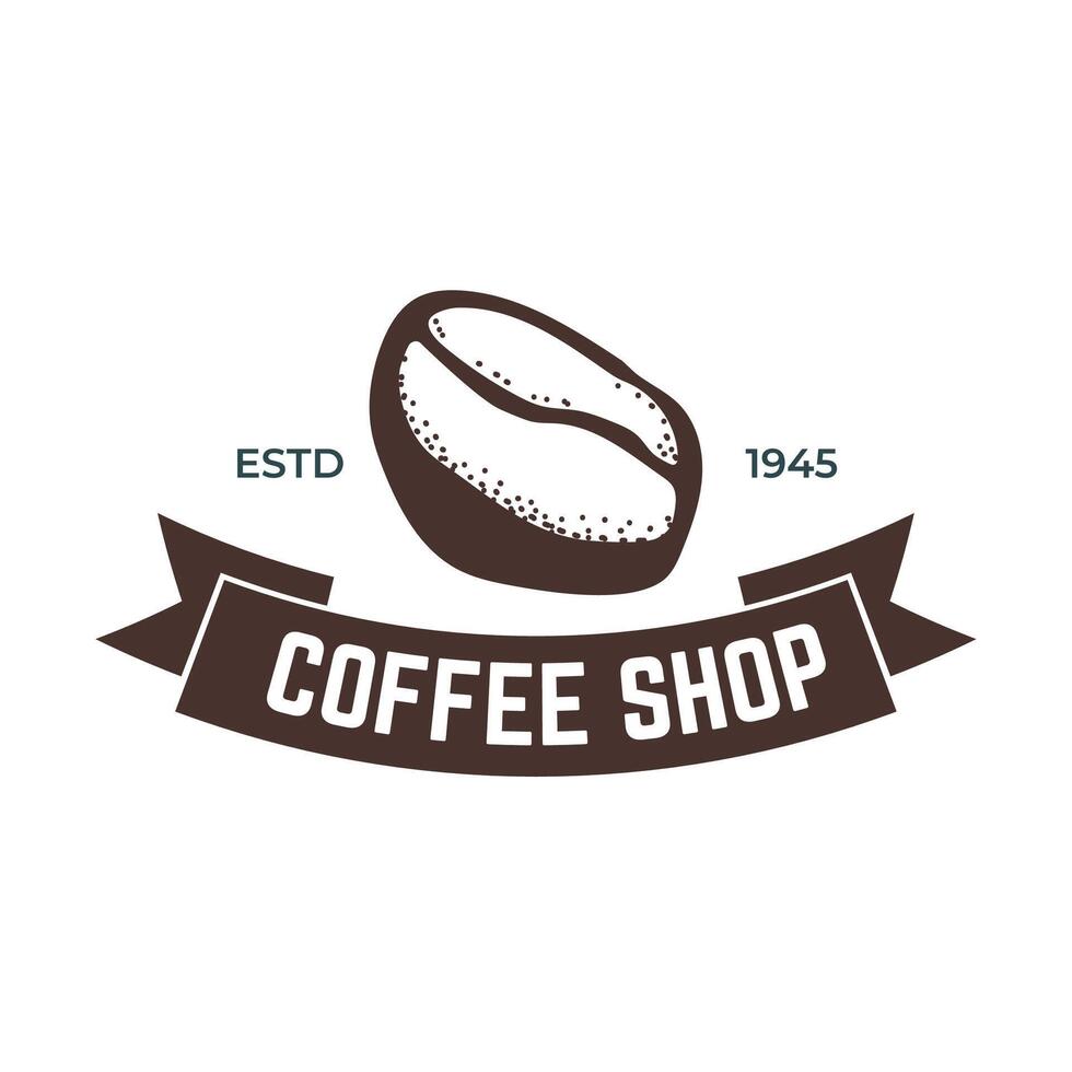 Coffee beans or coffee shop logo design template vector
