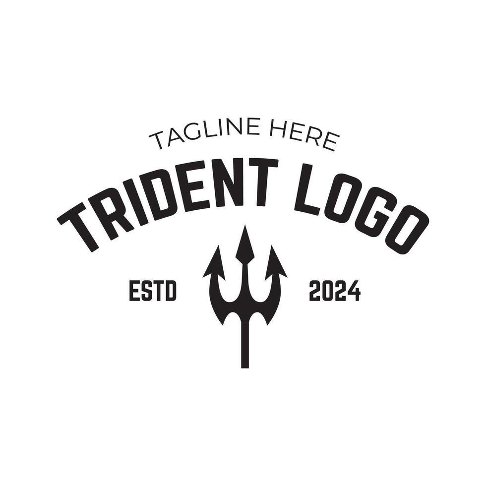 Trident logo design concept isolated on white background vector