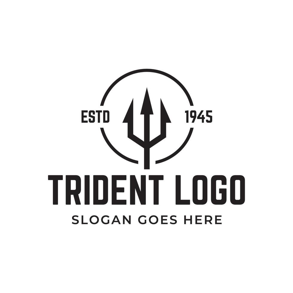 Trident logo design concept isolated on white background vector