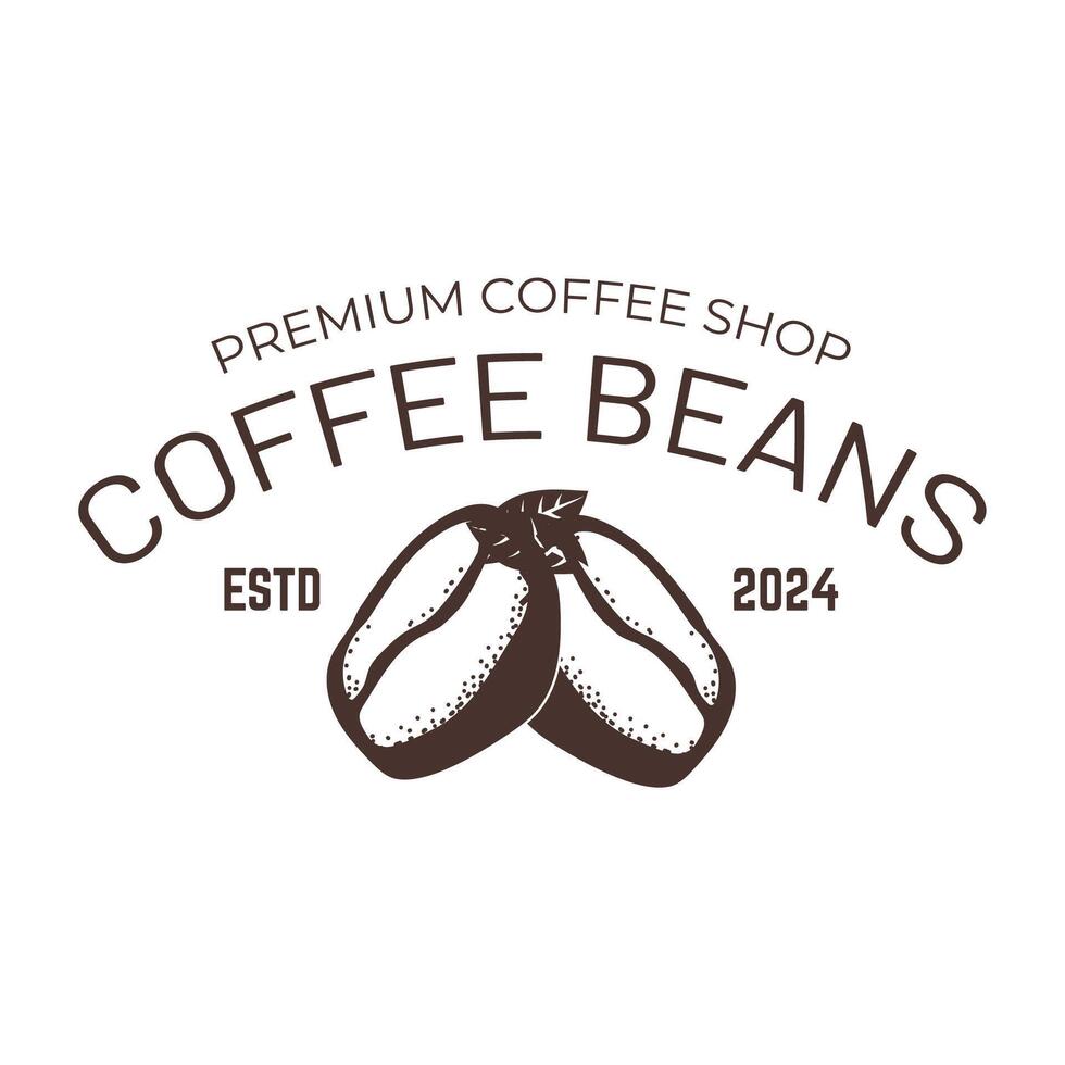 Coffee beans or coffee shop logo design template vector