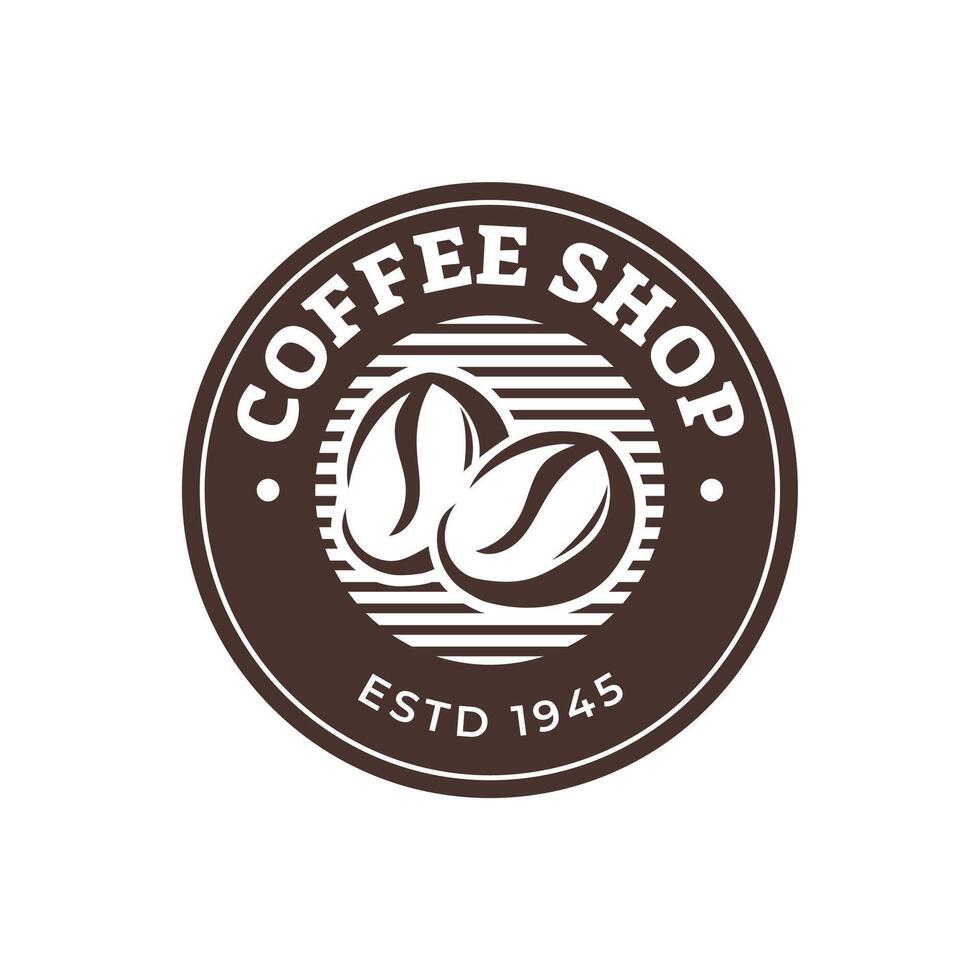 Coffee beans or coffee shop logo design template vector