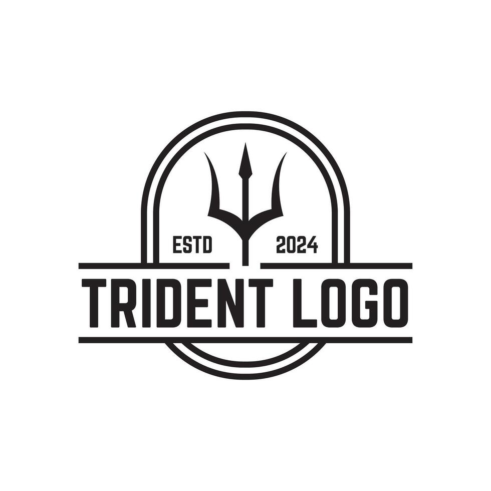 Trident logo design concept isolated on white background vector