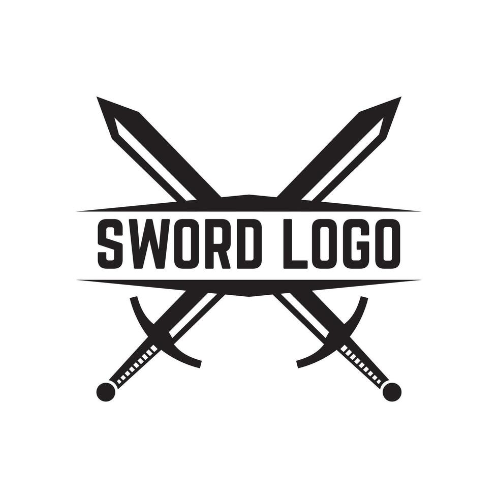 Sword logo icon illustration design isolated on white background vector