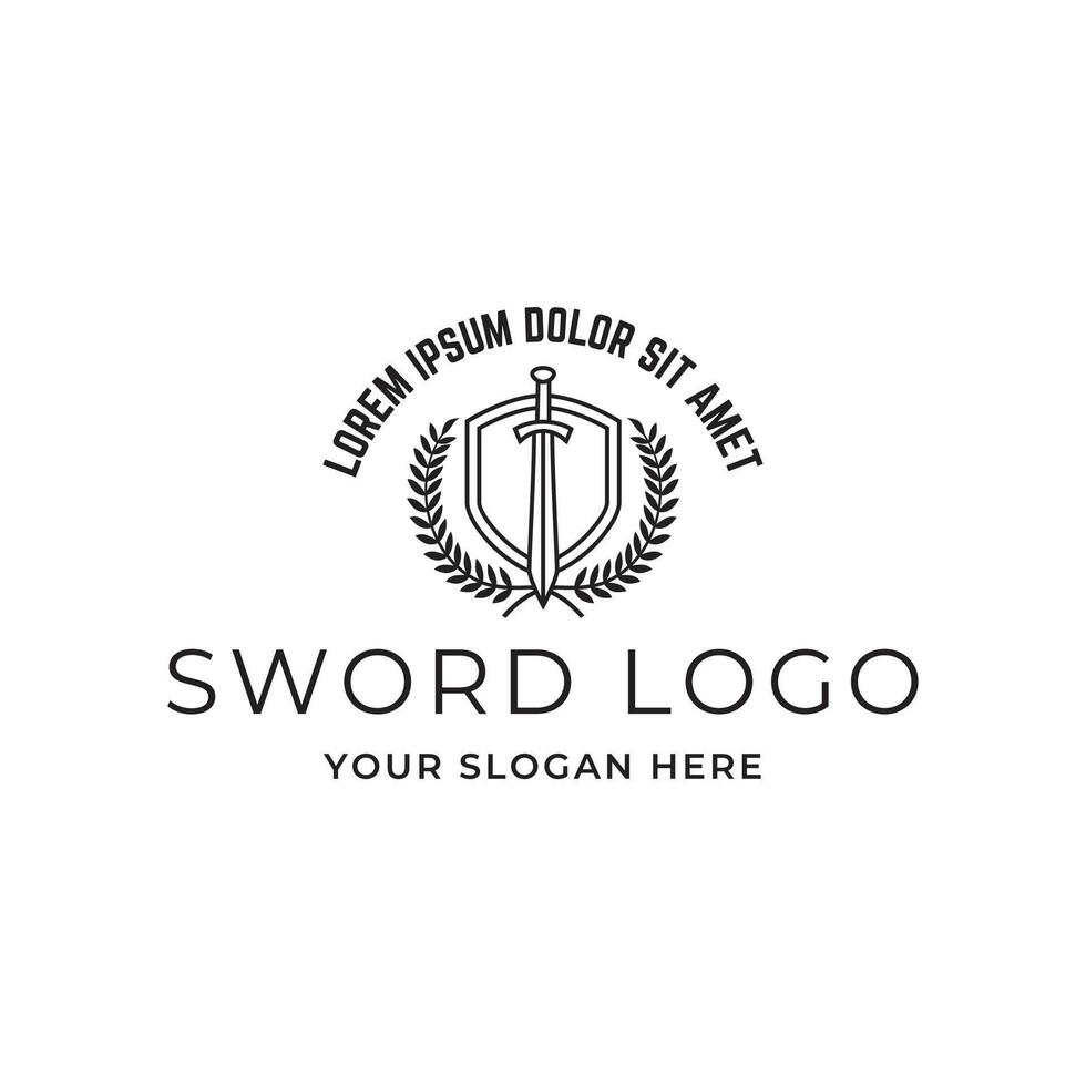 Sword logo icon illustration design isolated on white background vector
