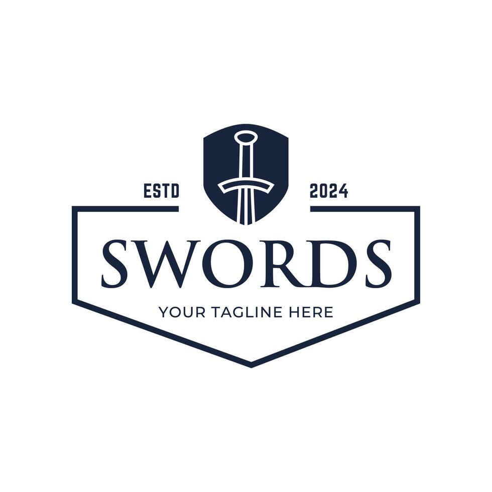 Sword logo icon illustration design isolated on white background vector