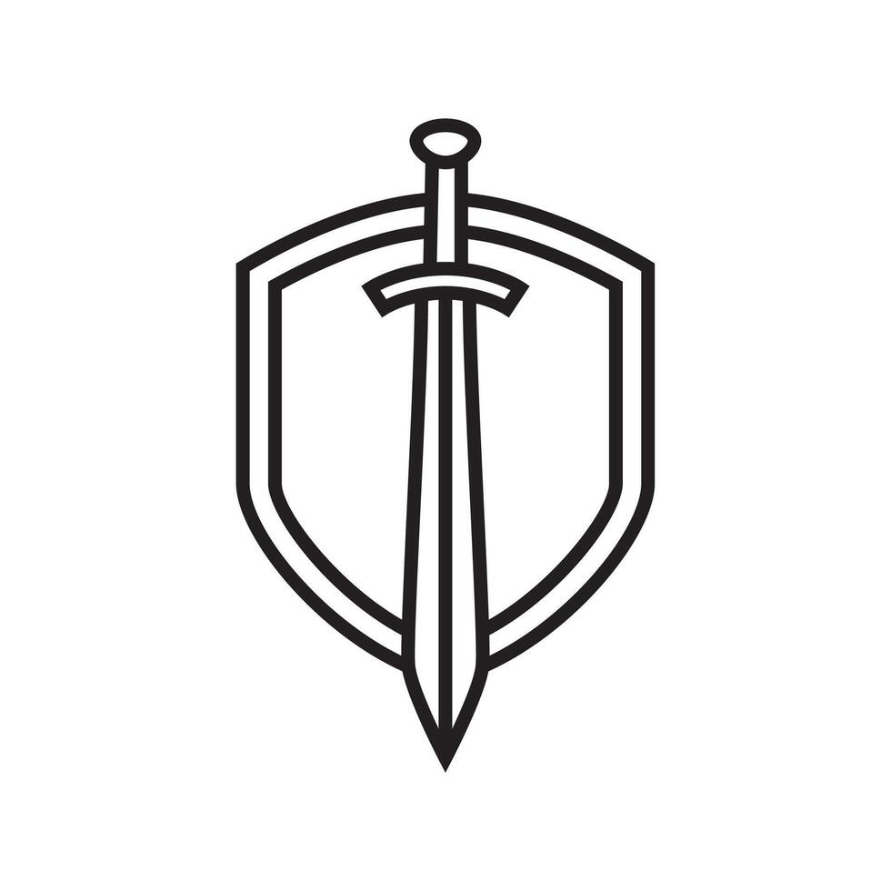 Sword logo icon illustration design isolated on white background vector
