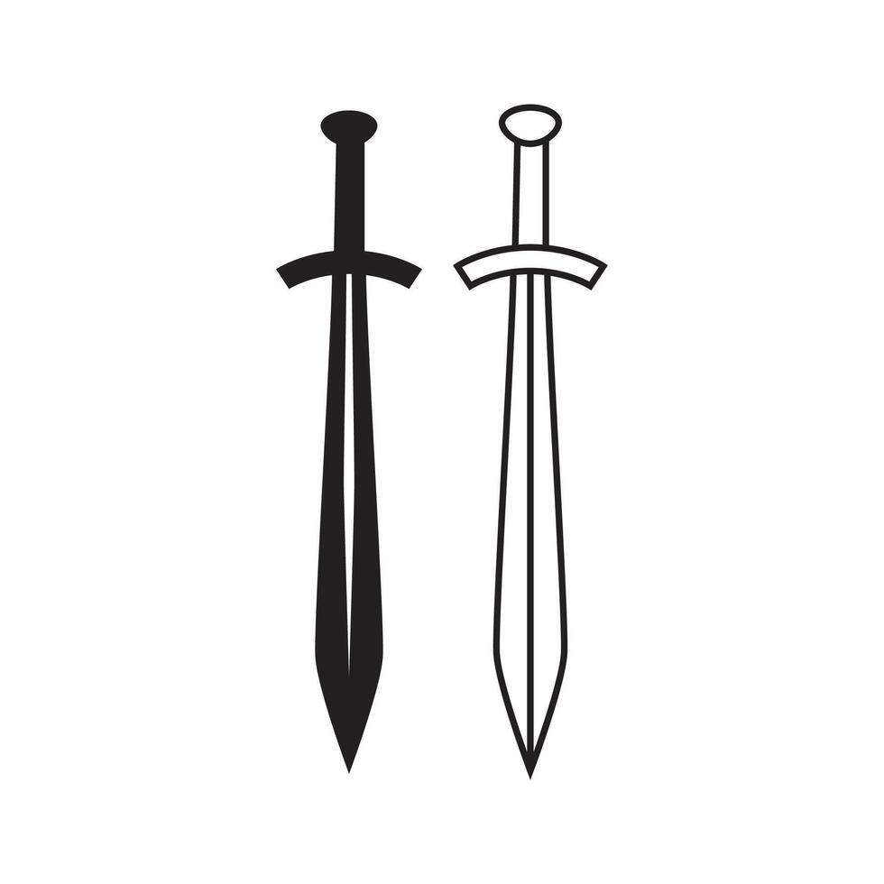 Sword icon design concept isolated on white background vector