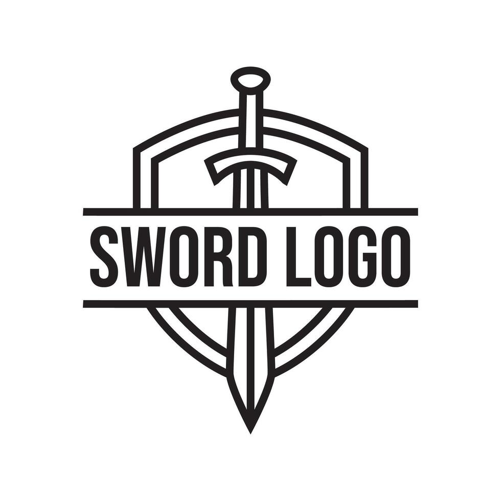 Sword logo icon illustration design isolated on white background vector