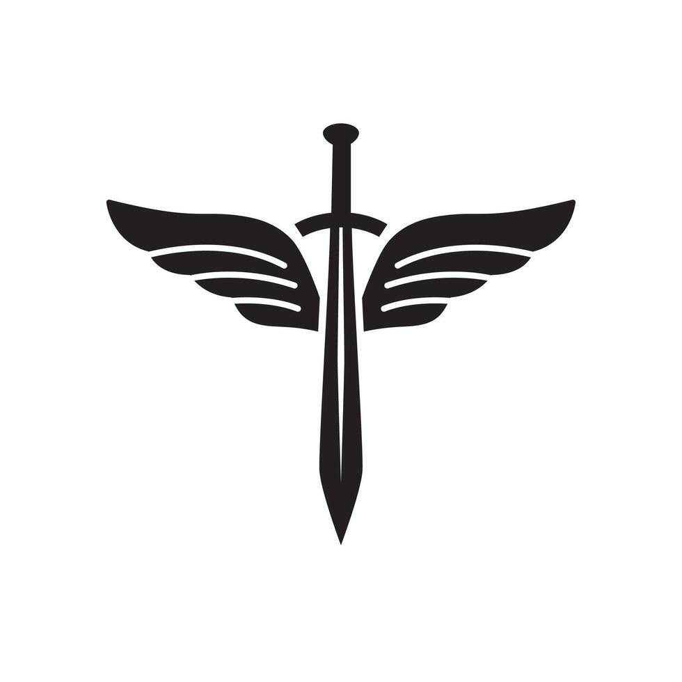 Sword logo icon illustration design isolated on white background vector