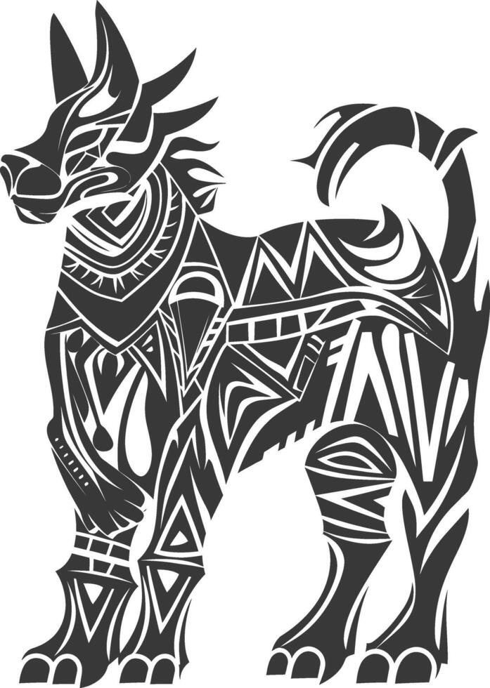 silhouette tribal animal using Aztecs style black color only vector