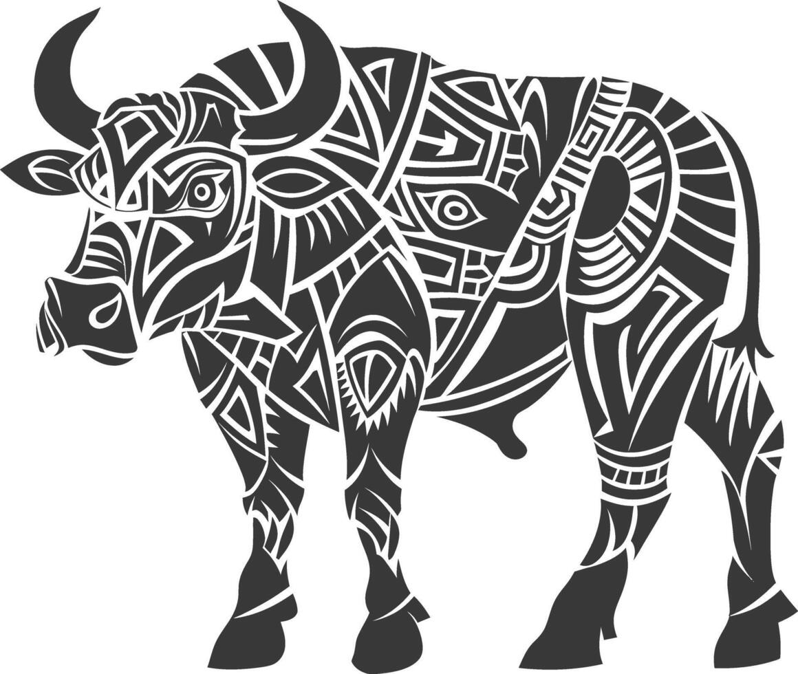 silhouette tribal animal using Aztecs style black color only vector