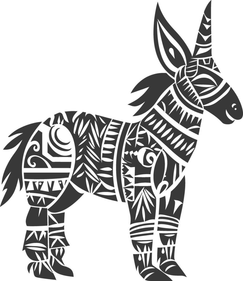 silhouette tribal animal using Aztecs style black color only vector