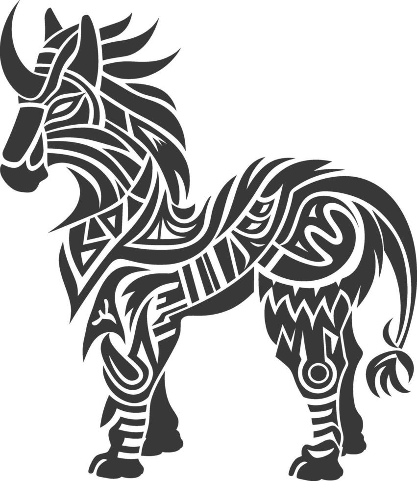 silhouette tribal animal using Aztecs style black color only vector