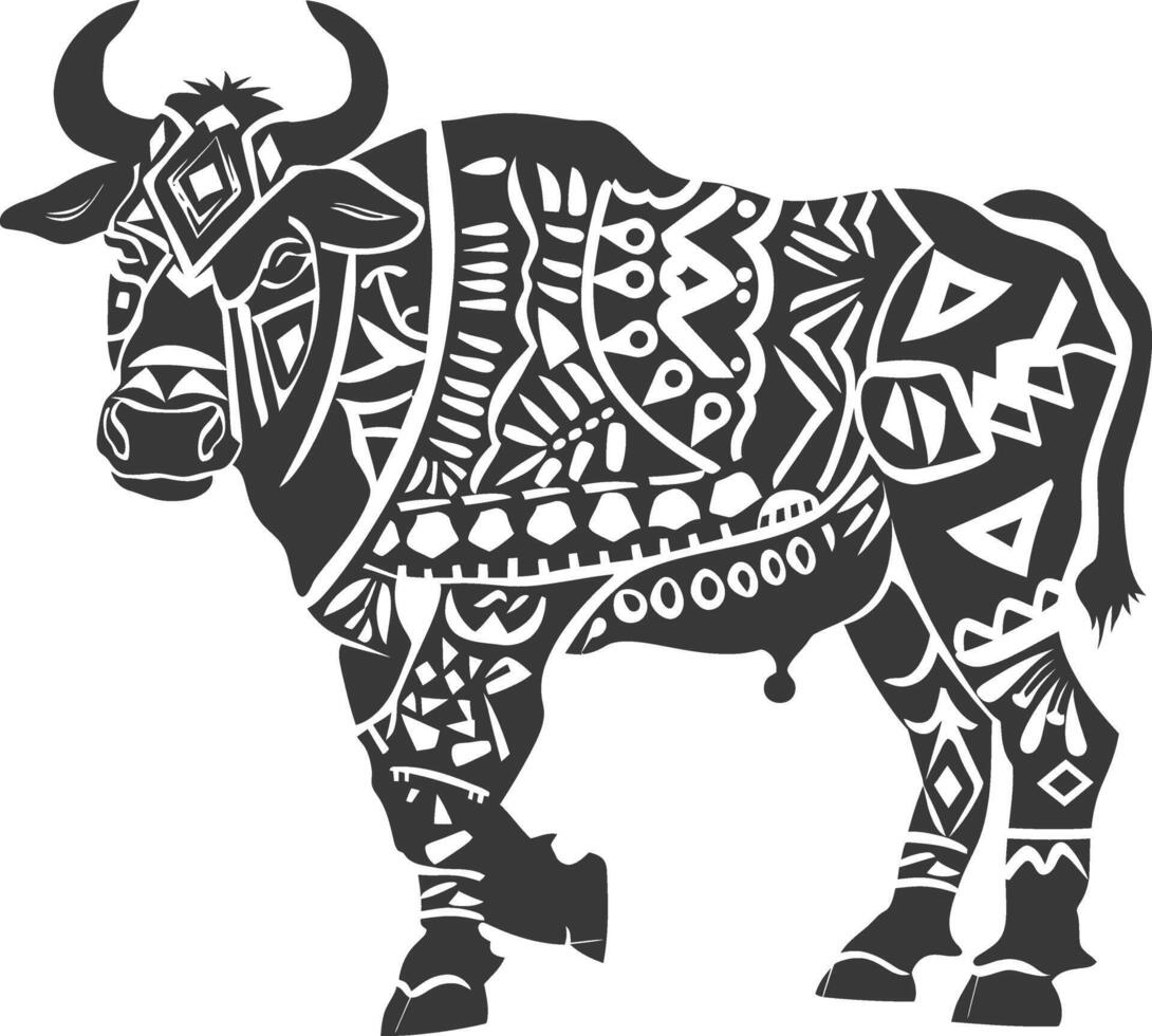 silhouette tribal animal using Aztecs style black color only vector