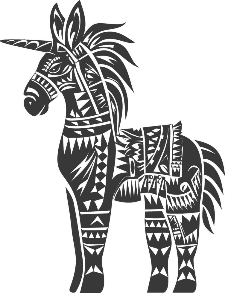 silhouette tribal animal using Aztecs style black color only vector
