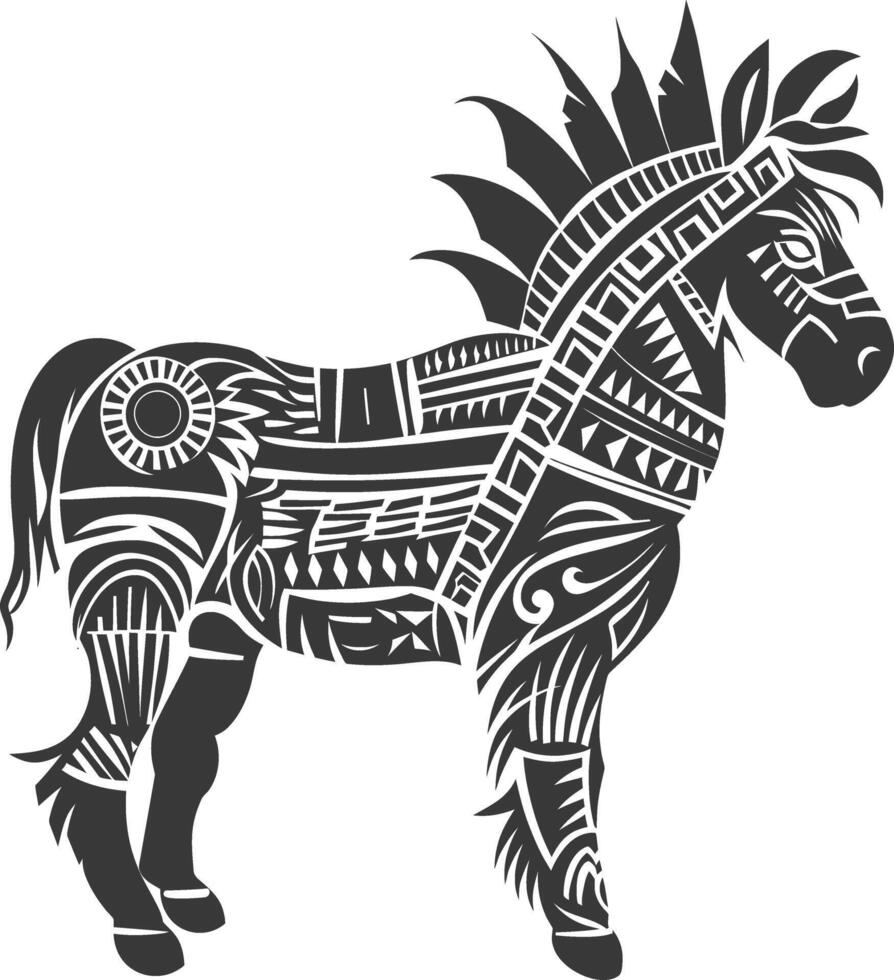 silhouette tribal animal using Aztecs style black color only vector