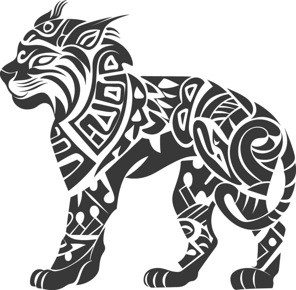silhouette tribal animal using Aztecs style black color only vector