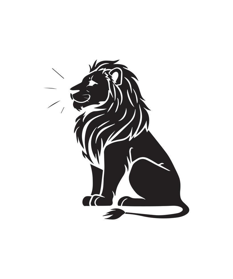 Lion silhouette logo design inspiration with a flat design using a black color vector