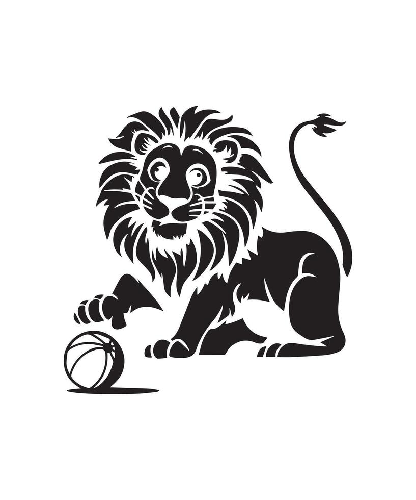 Lion silhouette logo design inspiration with a flat design using a black color vector