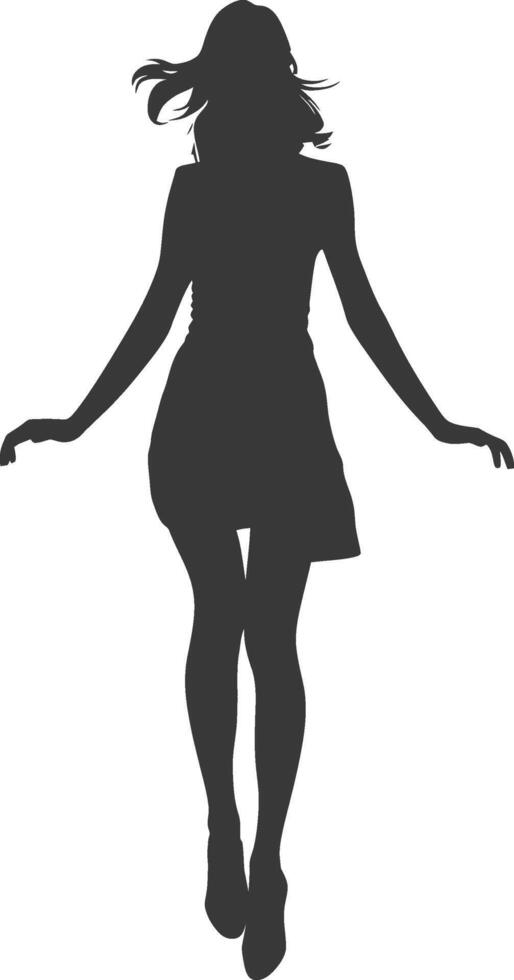 silhouette floating woman with poses full body black color only vector