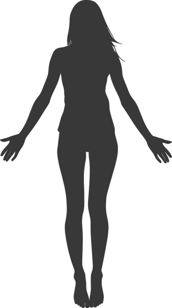 silhouette floating woman with poses full body black color only vector