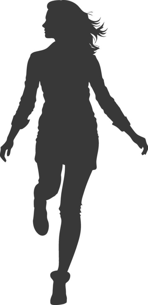silhouette floating woman with poses full body black color only vector