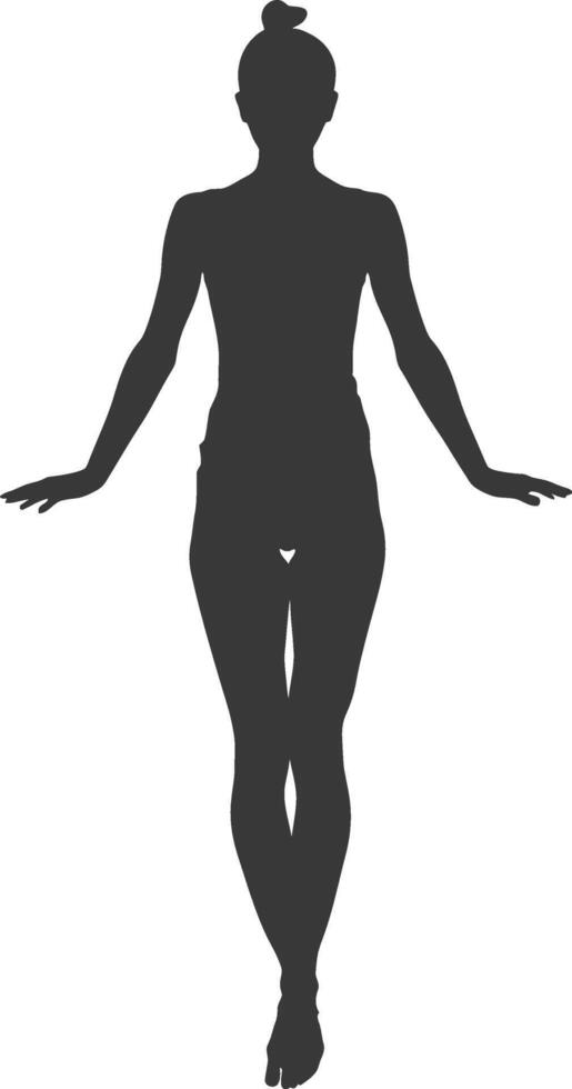 silhouette floating woman with poses full body black color only vector