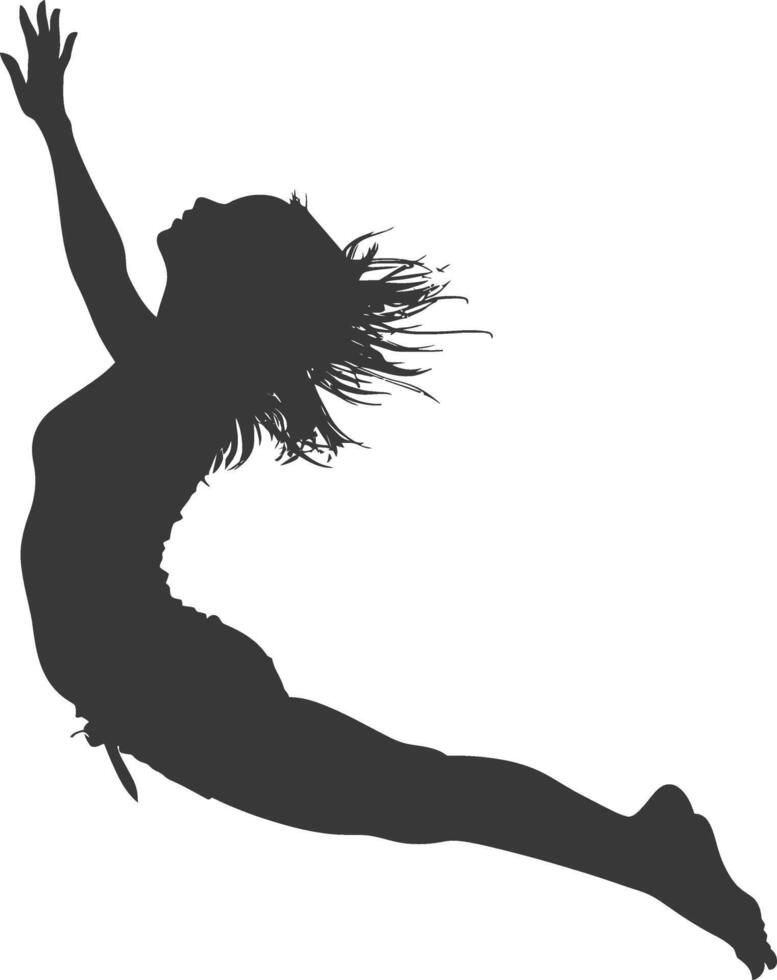 silhouette falling woman falling from a great place black color only vector