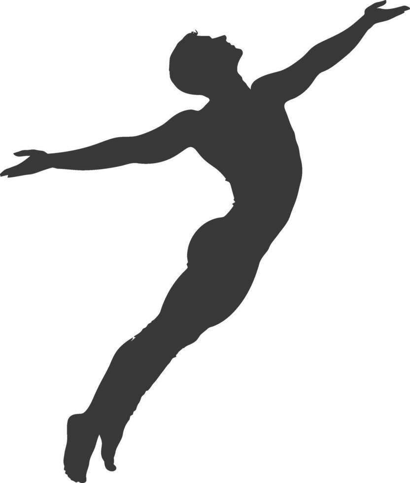 silhouette flying man with poses full body black color only vector